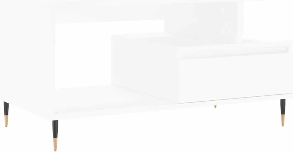 831012 vidaXL Кафе маса, бяла, 90x49x45 см, инженерно дърво