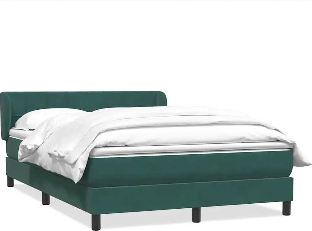 3317574 vidaXL Боксспринг легло с матрак, тъмнозелено, 160x220 см, кадифе