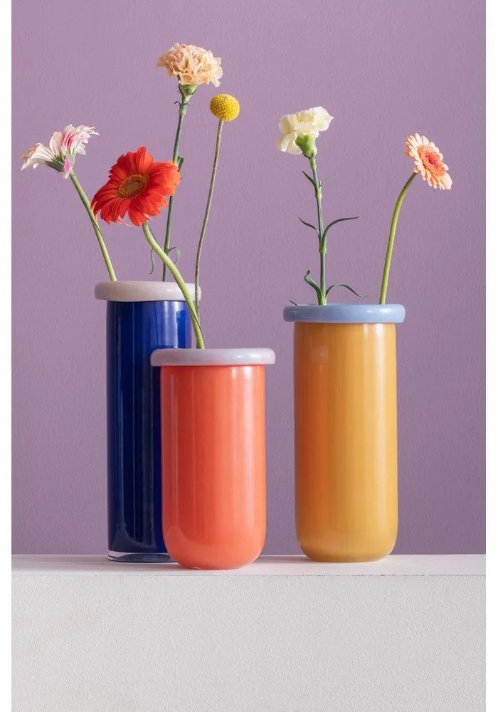 Оранжева стъклена ваза (височина 25 cm) Plegado – PT LIVING