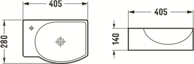 Mexen Mista настолна мивка дясна 40 x 28 см, бяла - 22174000R