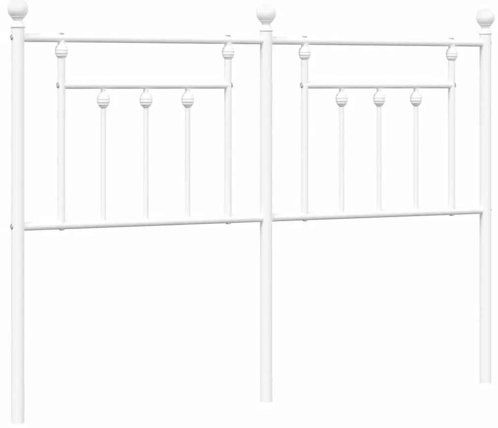 353618 vidaXL Метална резервна табла за легло, бяла, 135 см
