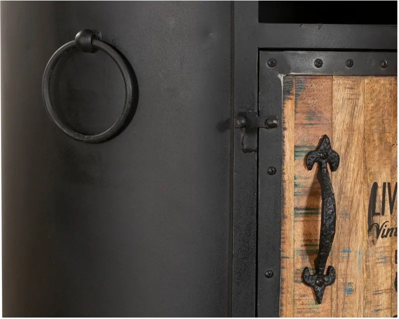 Черен метален шкаф за вино за 9 броя бутилки, 60x115 cm Luni – Interia Home &amp; Living