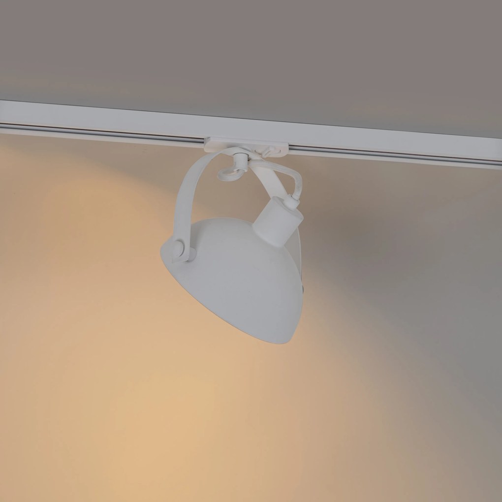 Индустриален релсов прожектор бял със сребърен интериор - Magnax