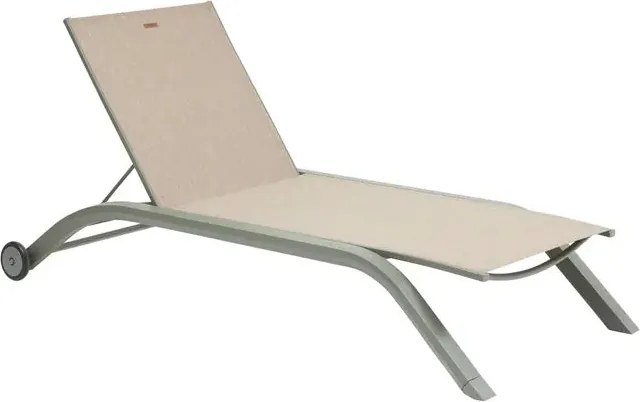 Сгъваем шезлонг с колелца Hesperide Jimani, Алуминий, Регулируем - Няма