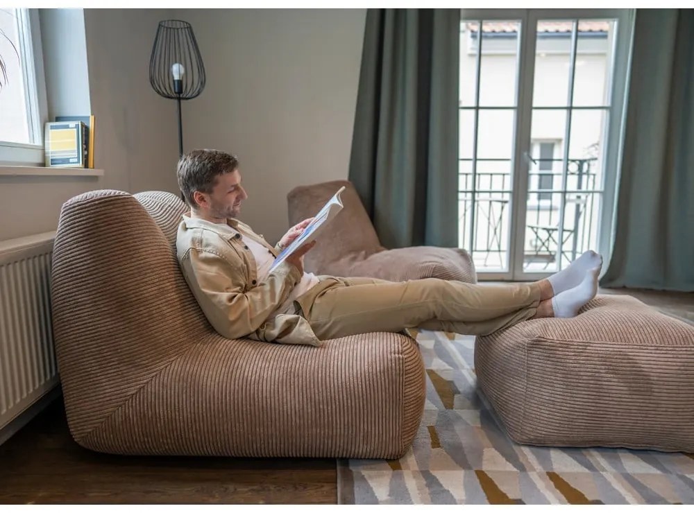 Сиво-бежов пуф Tube 100 – SLOWDOWN