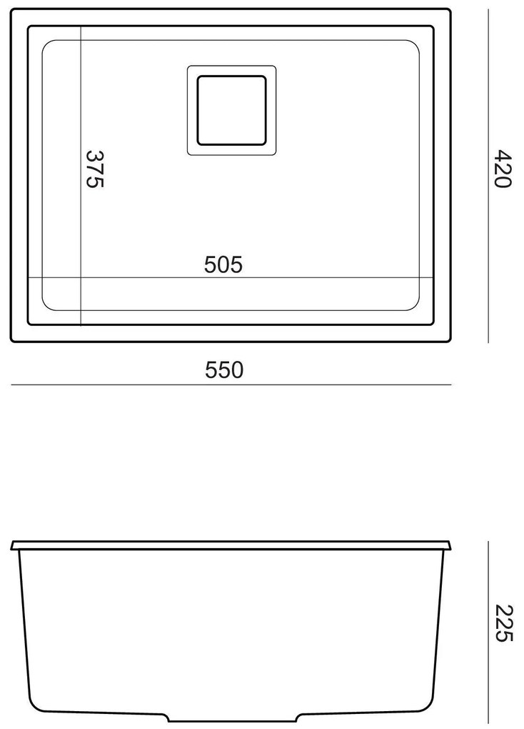 гранитна мивка DAVID 50 Grey  Metallic