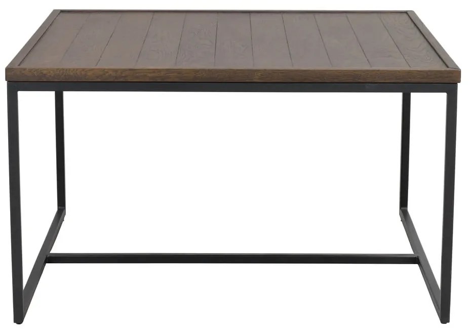 Тъмнокафява масичка за кафе с дъбова дървена плоскост ø 80 cm Deerfield – Rowico