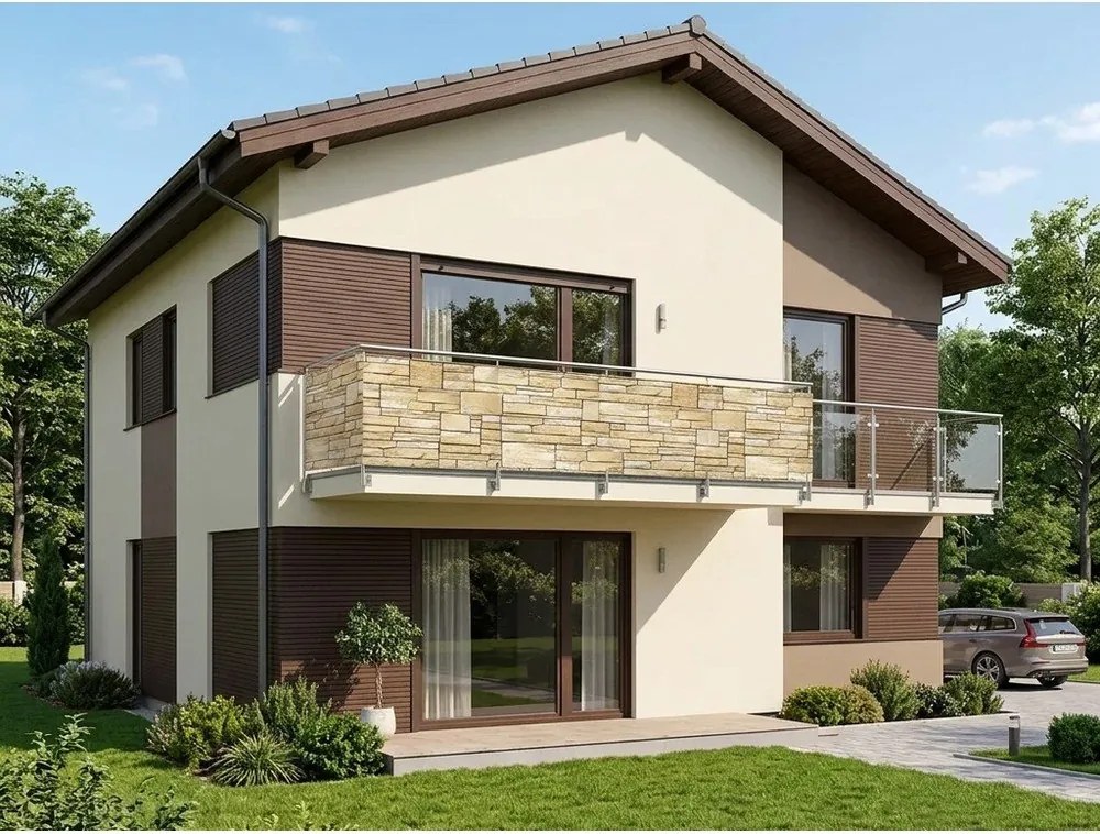 Бежов параван за балкон 500x85 cm - Maximex