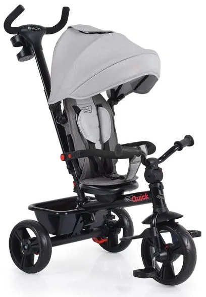 Триколка с въртяща се седалка Quick BYOX - сива