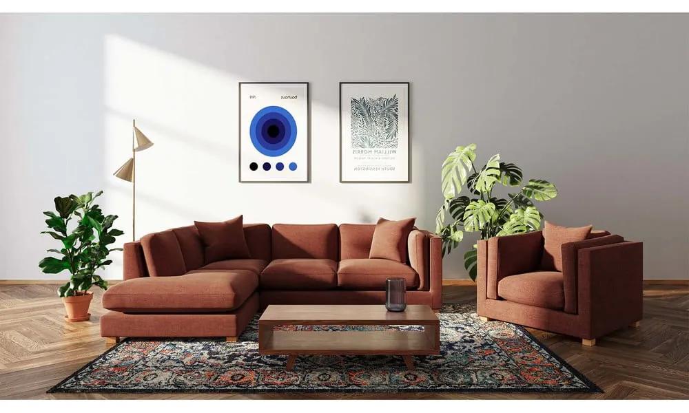 Ъглов диван в тухлен цвят (ляв ъгъл) Pomo - Ame Yens
