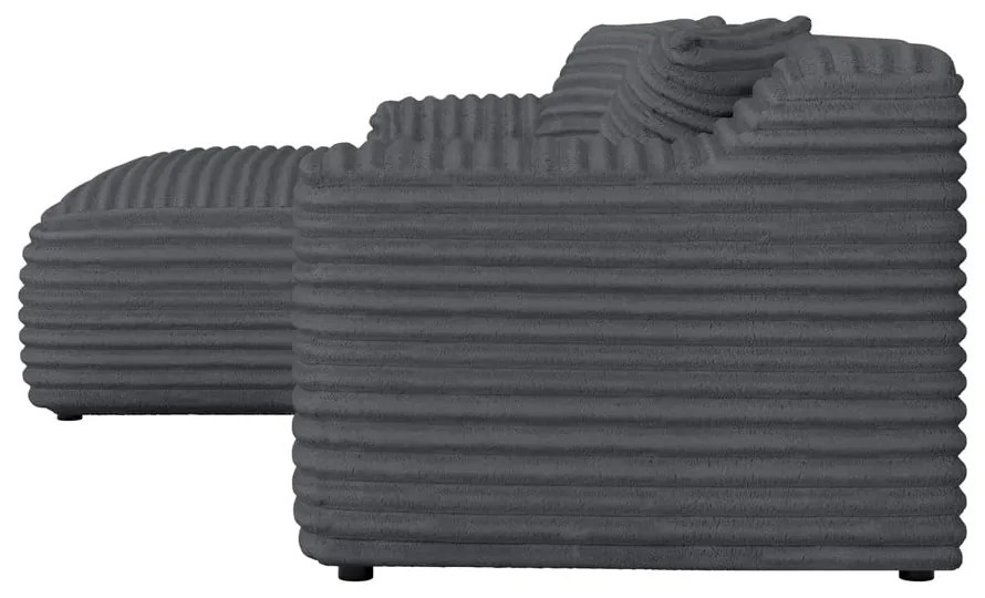 Тъмносив ъглов диван от рипсено кадифе (ляв ъгъл) Martin – Ropez