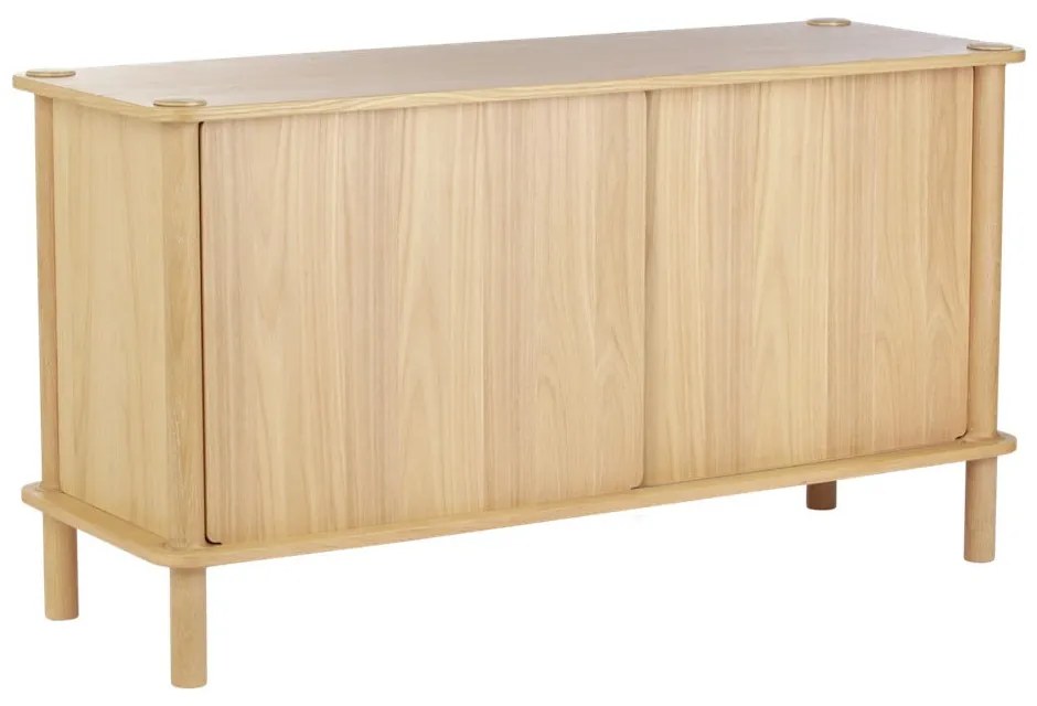 Скрин от масивен дъб с плъзгащи се врати в естествен цвят 135x73,5x48 cm Italic – UMAGE