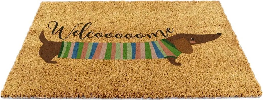 Изтривалка от кокосови влакна 40x60 cm Welcome Sausage Dog – Artsy Doormats