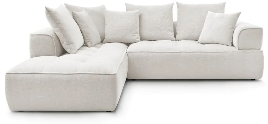 Бежов шенилов ъглов диван (ляв ъгъл/L форма) Whesley – Bobochic Paris
