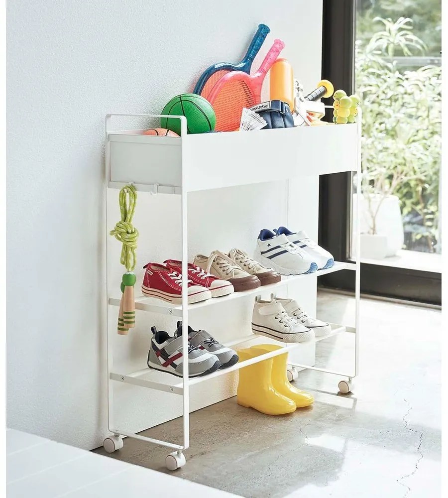 Бяла метална стойка за детски обувки 74,5x74,5x22 cm Tower – YAMAZAKI