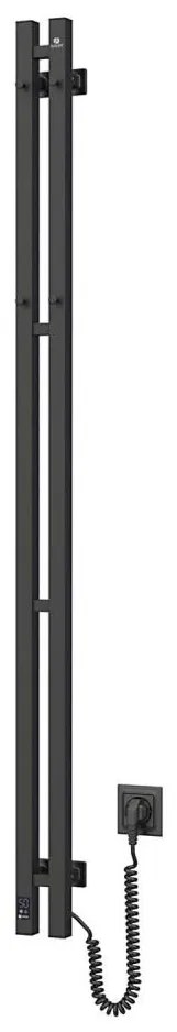 Електрически сушилник за кърпи с термостат SILOUETTE 200W/230V 150,6cm IP44 черен десен