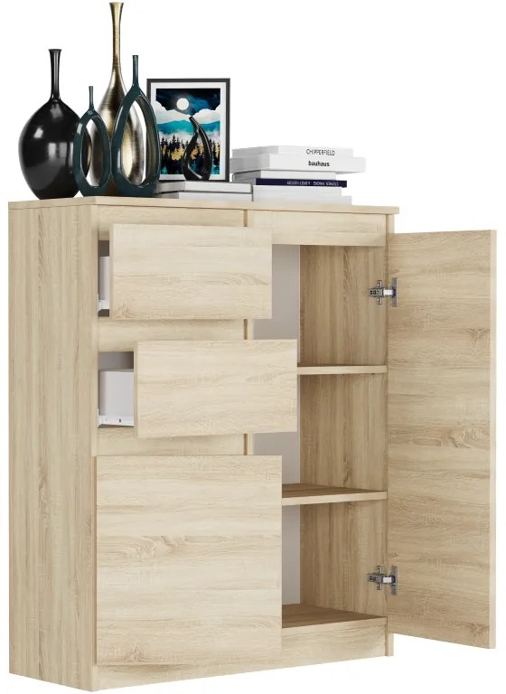 Модерен скрин без дръжки S-2 - различни цветови варианти сонома микс бяло