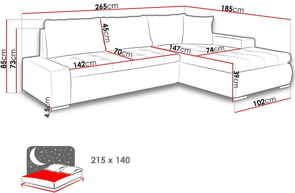Ъглов диван Orkan mini-Blue