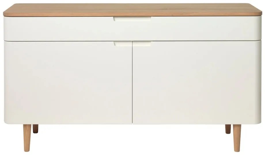 Нисък скрин, изработен от дървесина от бял дъб Amalfi - Unique Furniture