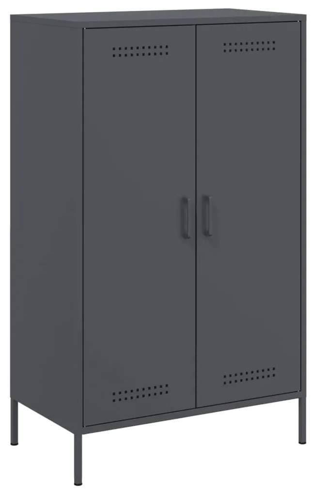 842966 vidaXL Висок шкаф, антрацит, 68x39x113 см, стомана
