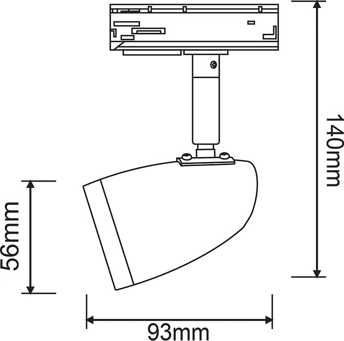 Спот за двупроводна шина TS75GU3CW, бял мат, 1хGU10
