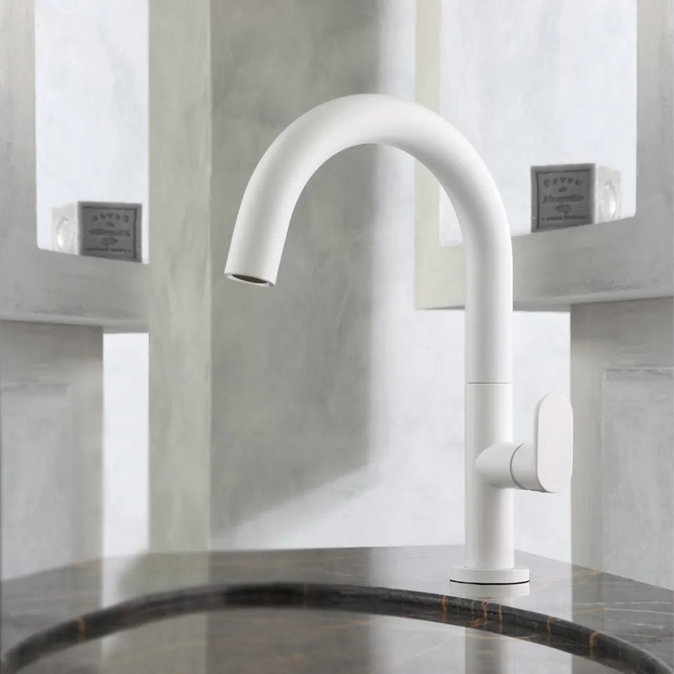 Кран за мивка Vicario Slim II-Бял - Mat