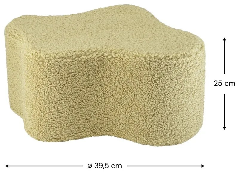 Зелен детски пуф от букле Cloud – Wigiwama