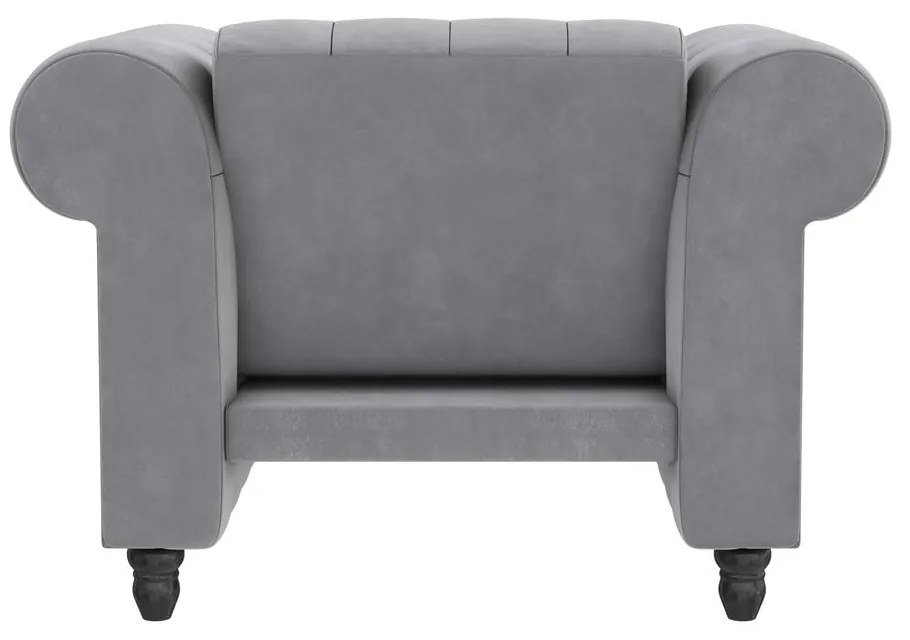 Светлосиво кадифено кресло Chesterfield Felix – Støraa