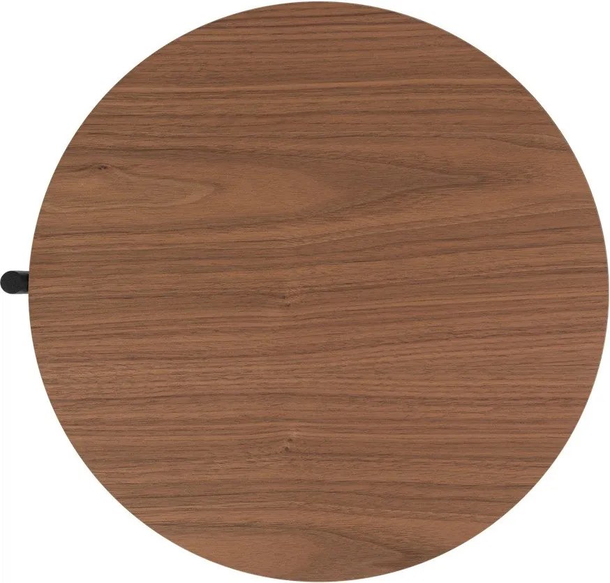 Черно/в тъмно естествен цвят нощно шкафче с орехов плот Tu – noo.ma