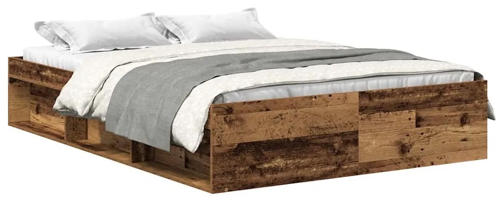 3328876 vidaXL Рамка за легло без матрак старо дърво 120x190см инженерно дърво