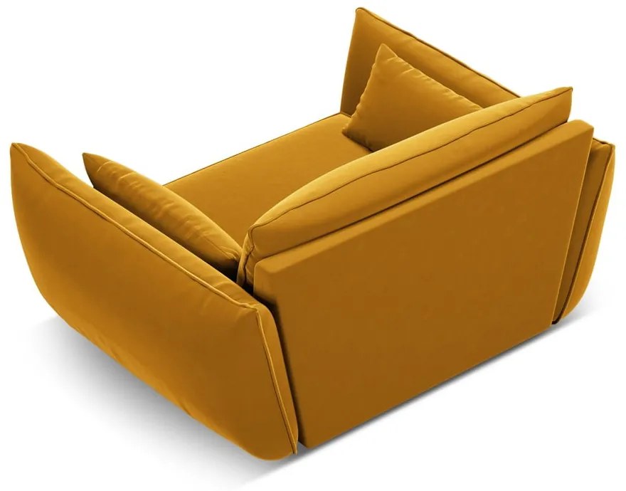 Кадифено кресло в цвят горчица Vanda – Mazzini Sofas