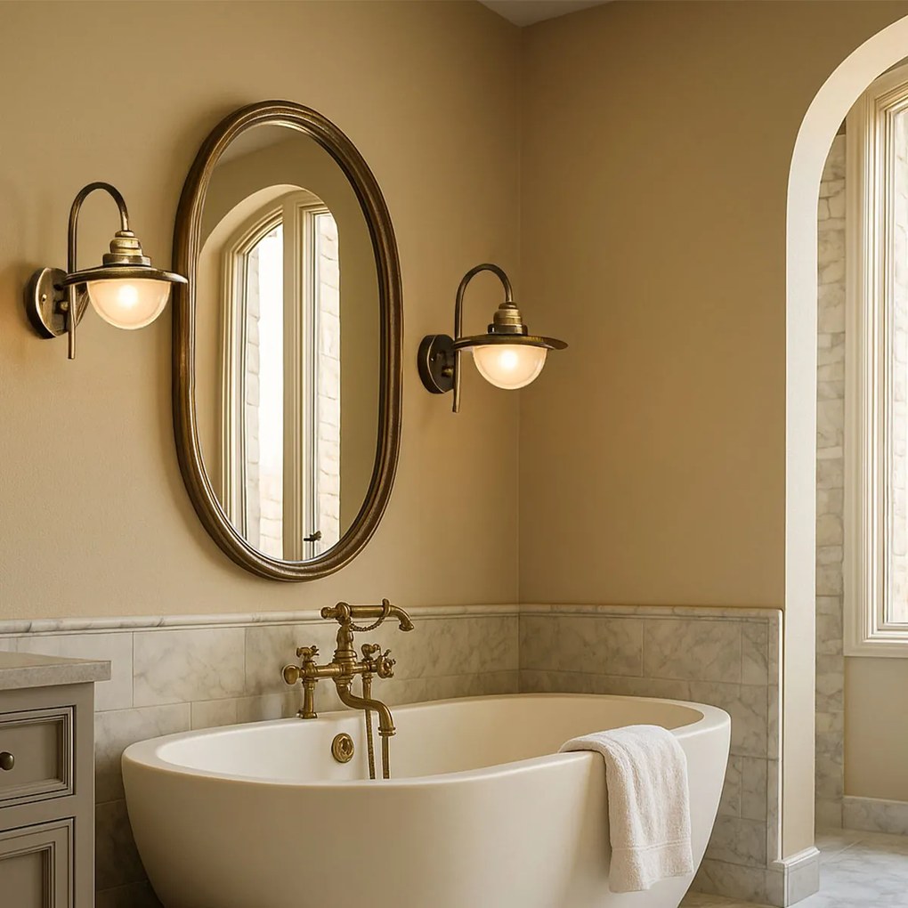 Класически външен стенен фенер антично злато IP44 - Bruges