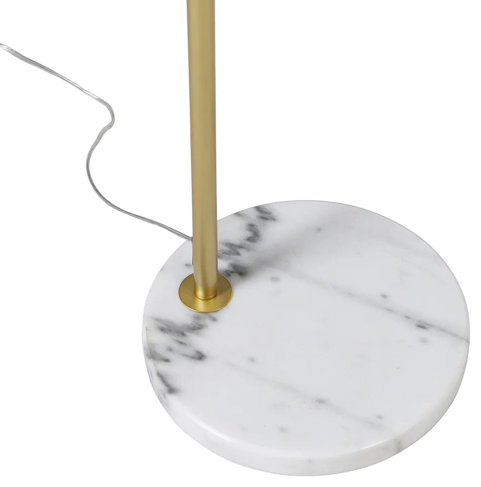 Интелигентна аркова лампа месинг с бял абажур с Wi-Fi A60 - Arc Basic