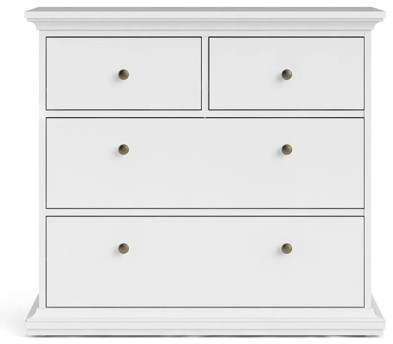 Бял нисък скрин 96x87 cm Paris – Tvilum