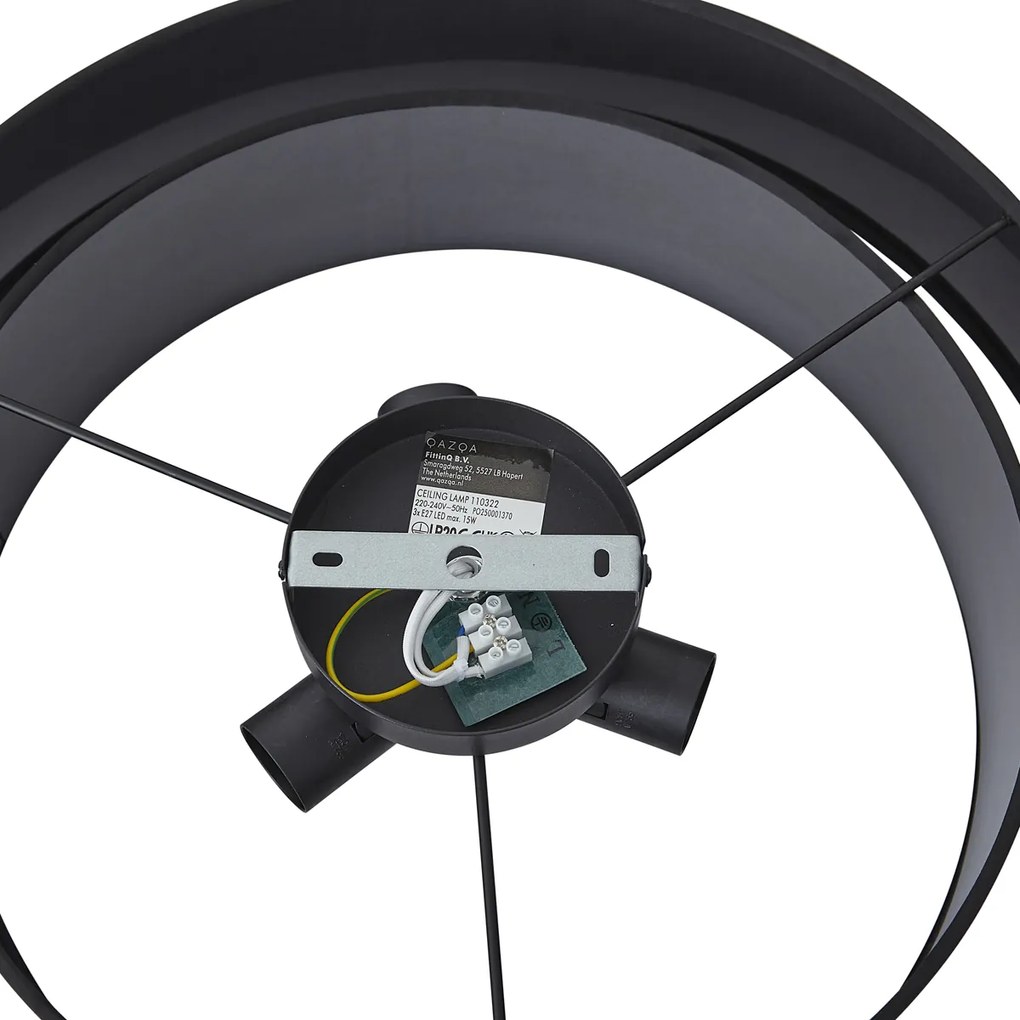 Модерна таванна лампа черна 50cm 3-светлини - Drum Duo