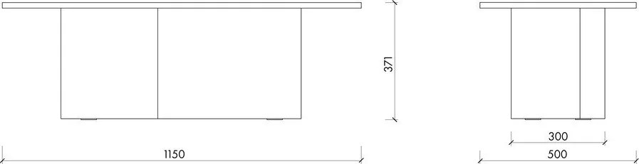 Бежова масичка за кафе с дъбов плот 50x115 cm Looi – noo.ma