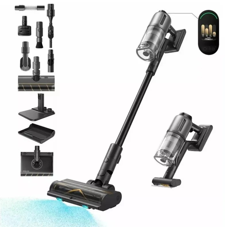 Безкабелна прахосмукачка Dreame Z30 AquaCycle VZV77B, 855W, 310AW, 150000 об/мин, 3 степени, 0.32/0.4/0.6 л, 90 мин, HEPA H14, LED, Безчетков мотор, Черен