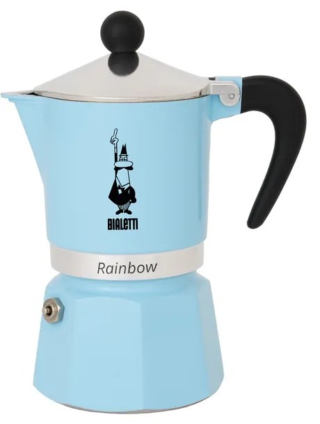 Bialetti - Кафеварка Rainbow Azzurro, за 3 кафета