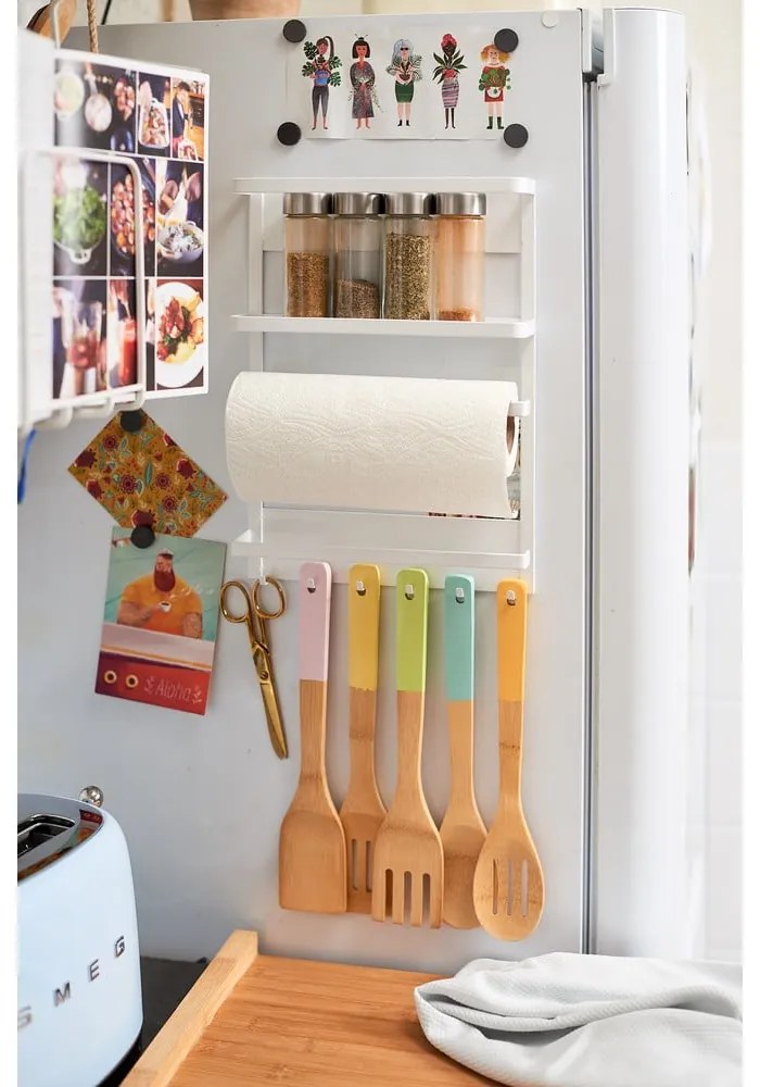 Голям бял магнитен кухненски страничен стелаж Tower - YAMAZAKI