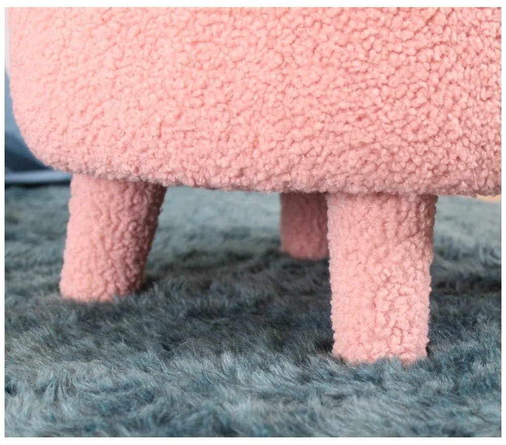 Светлорозов детски фотьойл от плат букле Moouv – Artie
