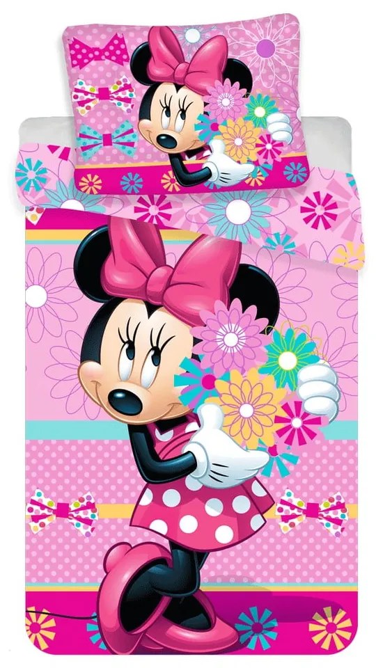 Единично памучно детско спално бельо 140x200 cm Minnie – Jerry Fabrics