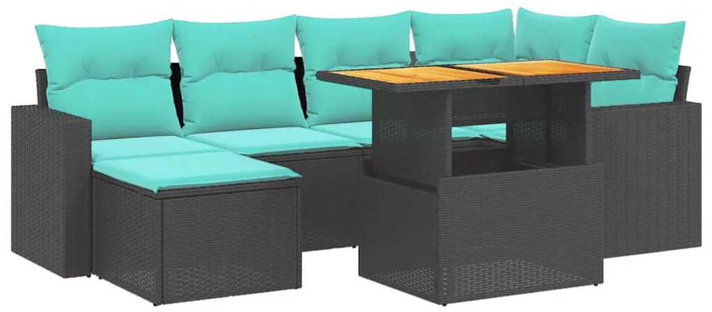 3274591 vidaXL Градински диван с възглавници, 11 части, бежов полиратан
