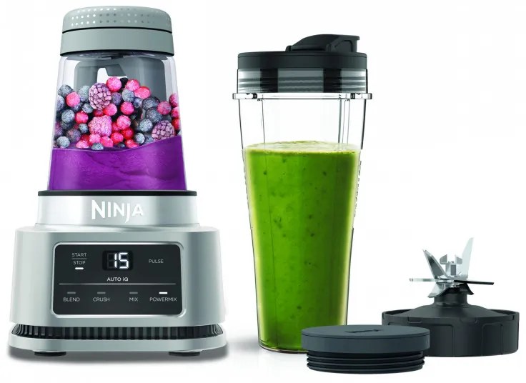 Блендер 2в1 Ninja CB100EU, 1100W, 700/400мл, Smart Torque, Auto-iQ, Трошене на лед, Инокс