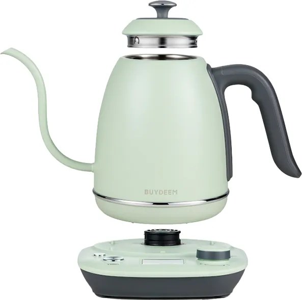 Електрическа кана Gooseneck BUYDEEM K821, 1000W, 0.8 л, Поддърждане на топло, NTC сензорна технология, LCD, Светлозелен