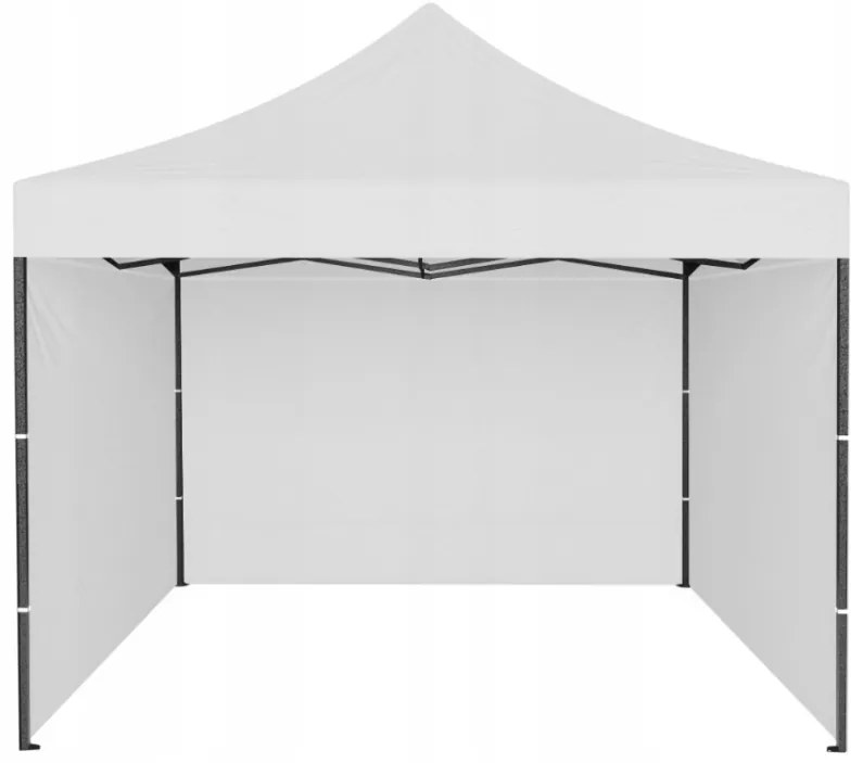 Тристенна парти палатка без прозорци Бял 3m x 3m