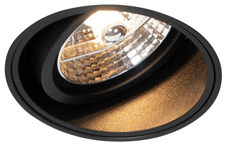 Комплект от 6 модерни вградени прожектора черни без рамки - Impact 70