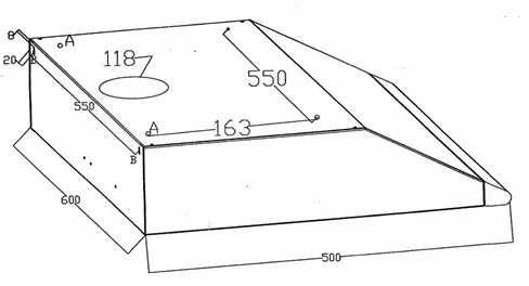 Абсорбатор Rosberg R51456AB, 460 m3/h, 190 W, 2 моторa, 2 филтъра, Черен