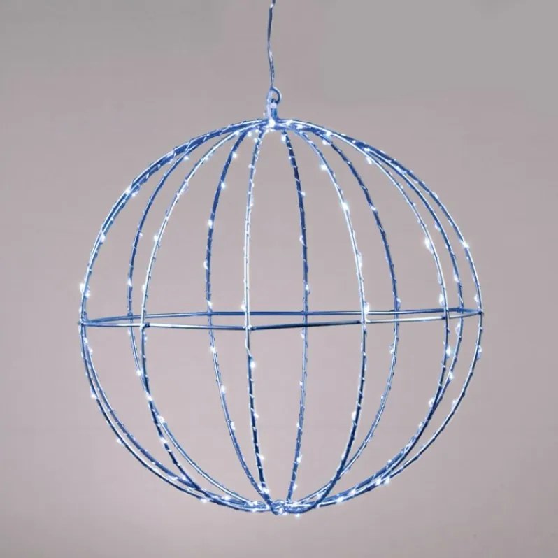 Декоративен LED 3D Silver Ball-Diameter: 20 см-Blue