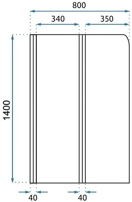 Параван подвижен за вана Rea Agat-2 80 Brush Copper