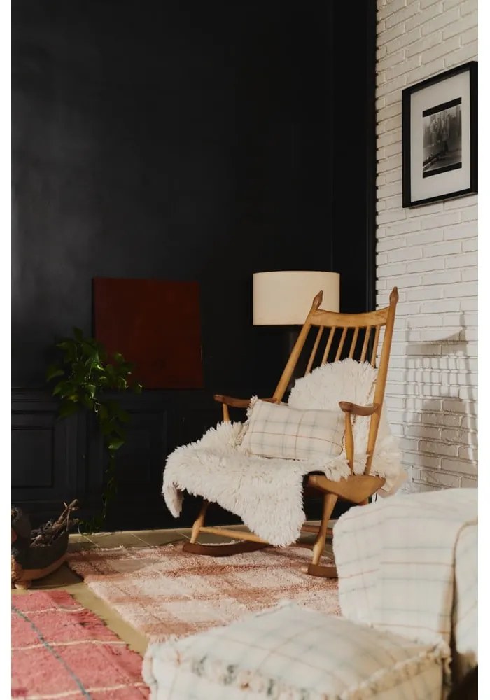 Памучно детско покривало за легло в кремав и светлозелен цвят 140x200 cm Tartan Blue Sage – Lorena Canals